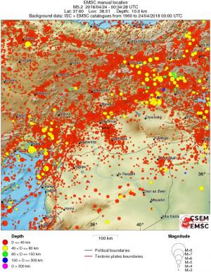 regional historical seismicity