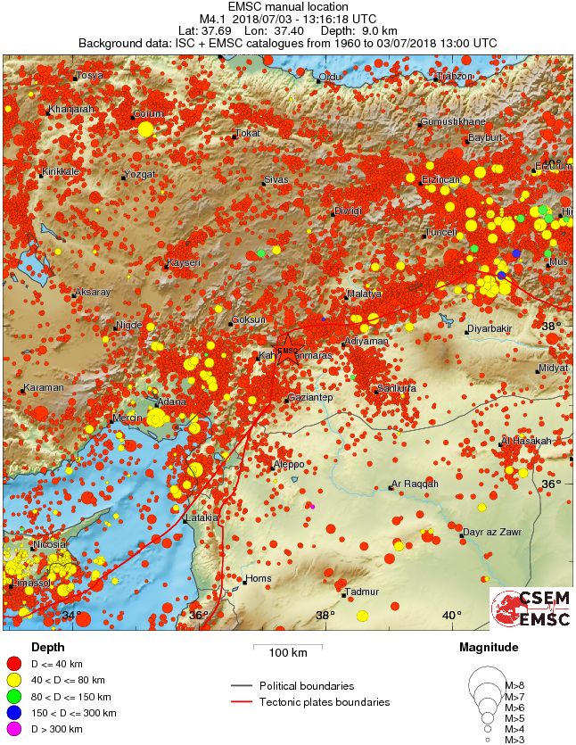 regional historical seismicity