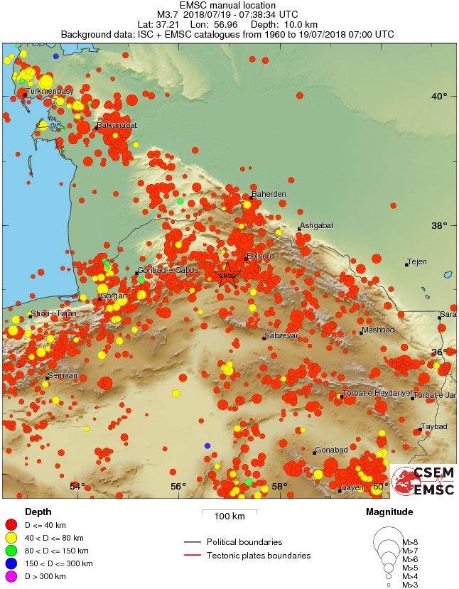 regional historical seismicity