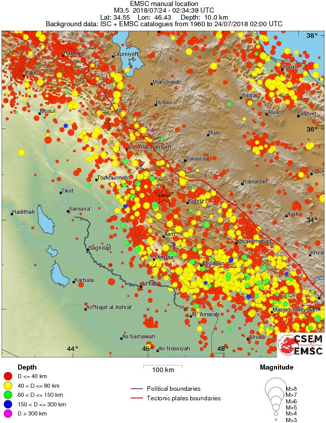 regional historical seismicity