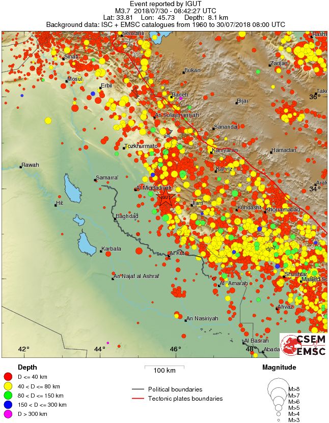 regional historical seismicity