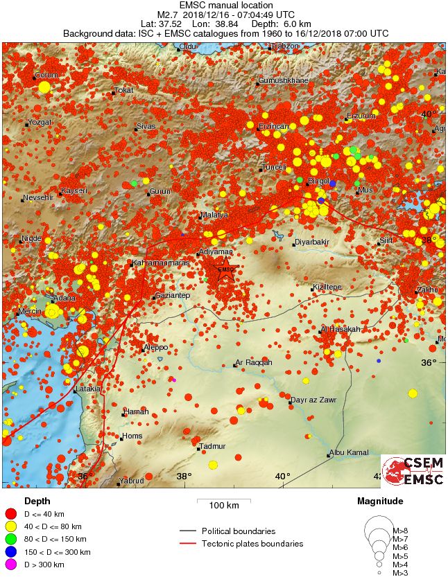 regional historical seismicity