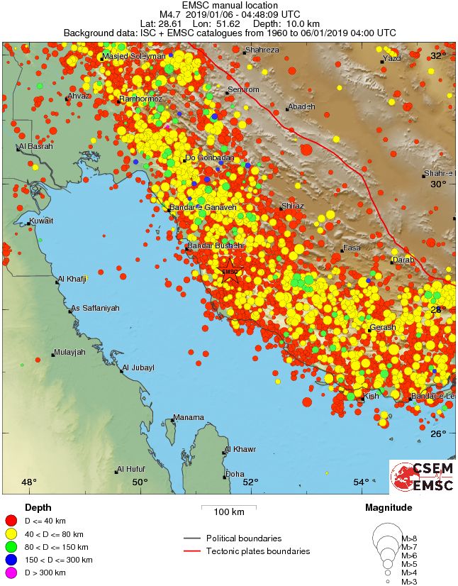 regional historical seismicity