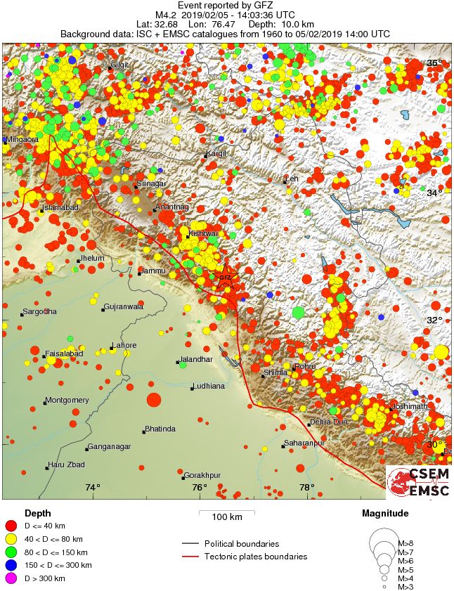 regional historical seismicity