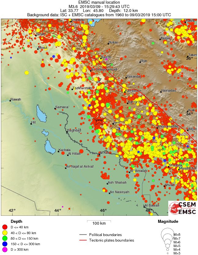 regional historical seismicity