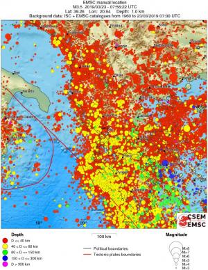 regional historical seismicity
