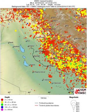 regional historical seismicity