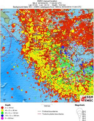 regional historical seismicity