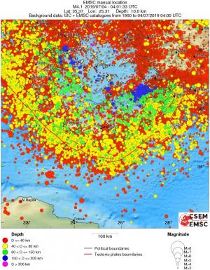 regional historical seismicity
