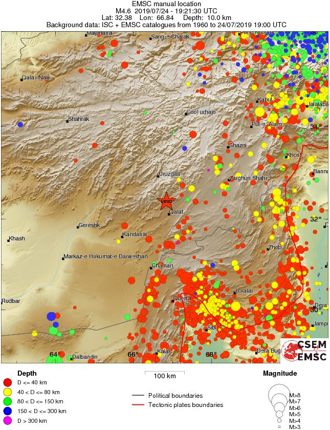 regional historical seismicity