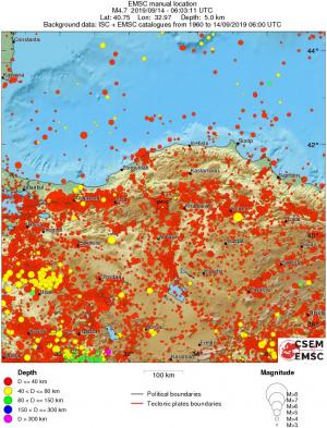regional historical seismicity