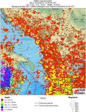 regional historical seismicity