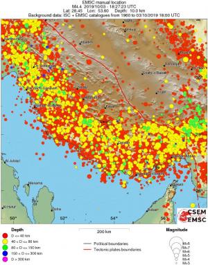 regional historical seismicity