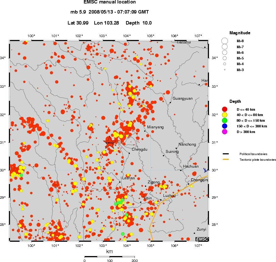 regional historical seismicity