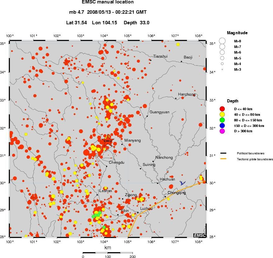 regional historical seismicity