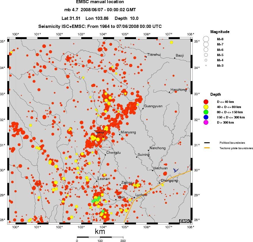 regional historical seismicity