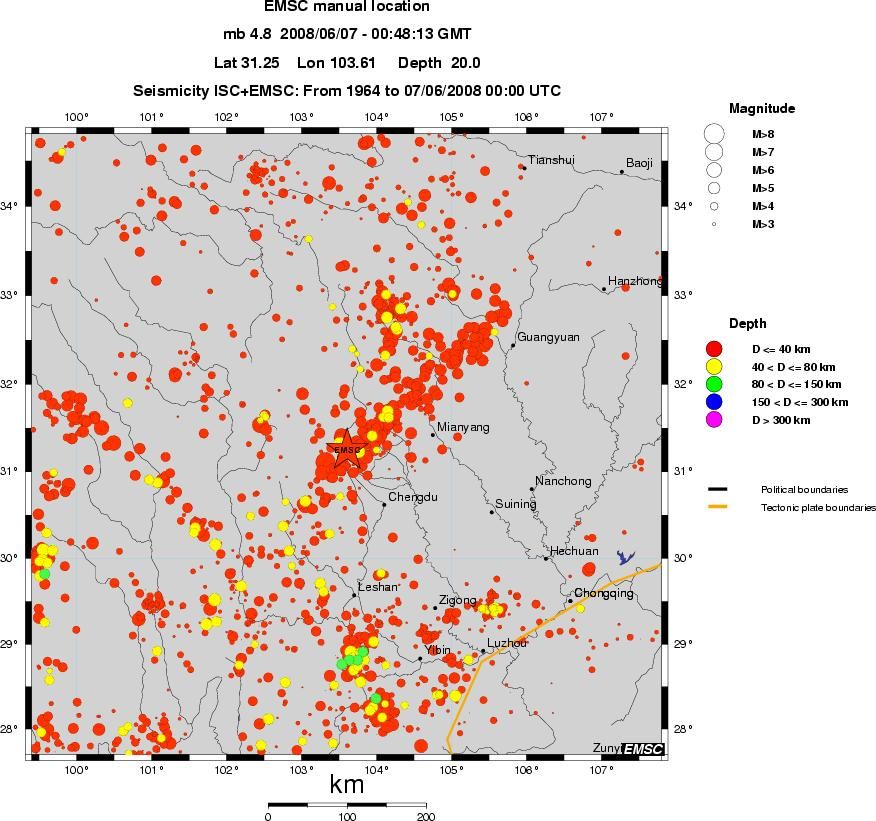 regional historical seismicity