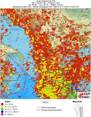 regional historical seismicity