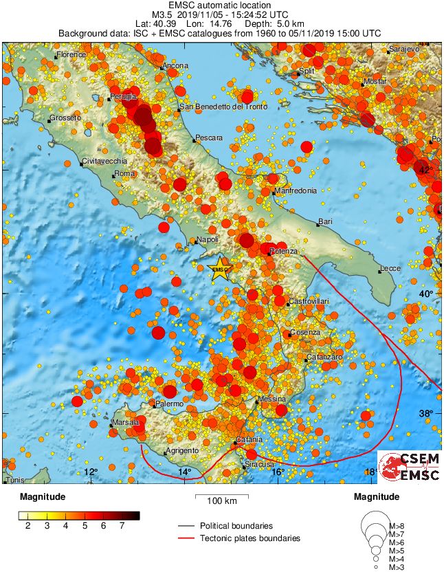 regional magnitude historical seismicity