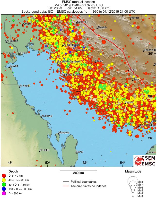 regional historical seismicity