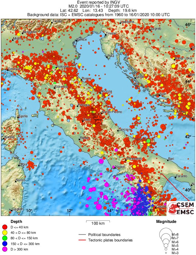 regional historical seismicity
