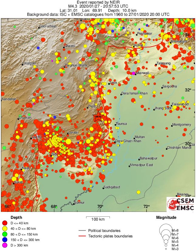 regional historical seismicity