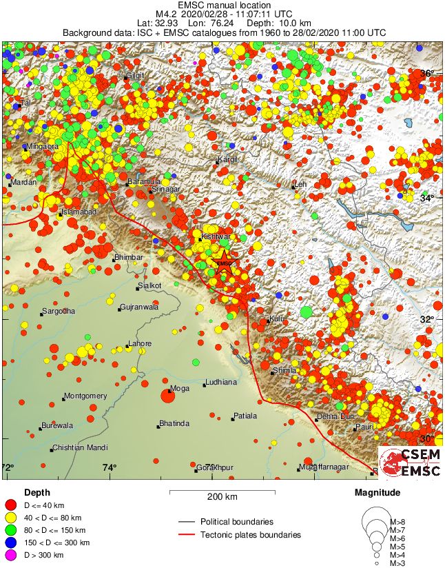 regional historical seismicity