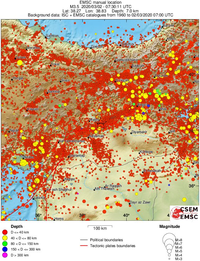 regional historical seismicity