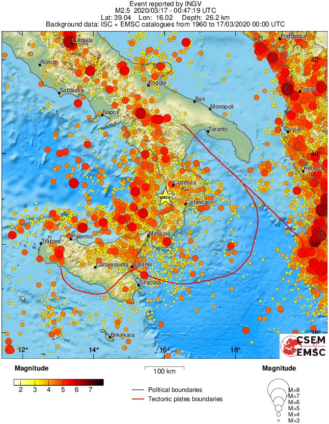 regional magnitude historical seismicity