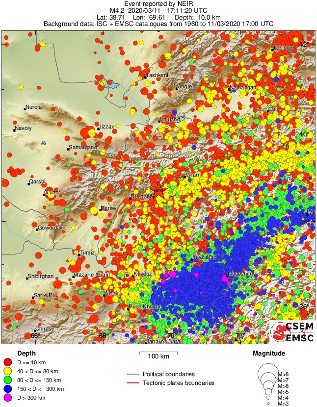regional historical seismicity