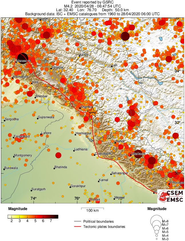 regional magnitude historical seismicity