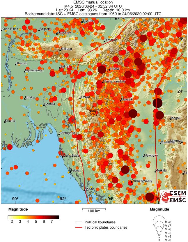 regional magnitude historical seismicity