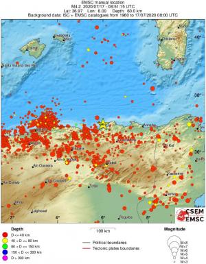 regional historical seismicity