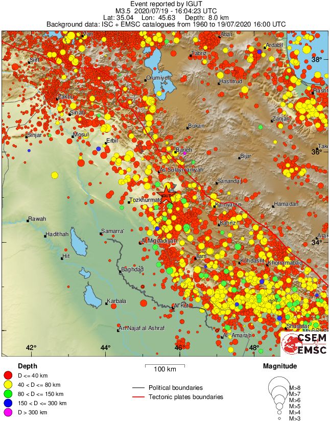 regional historical seismicity