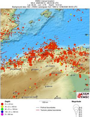regional historical seismicity