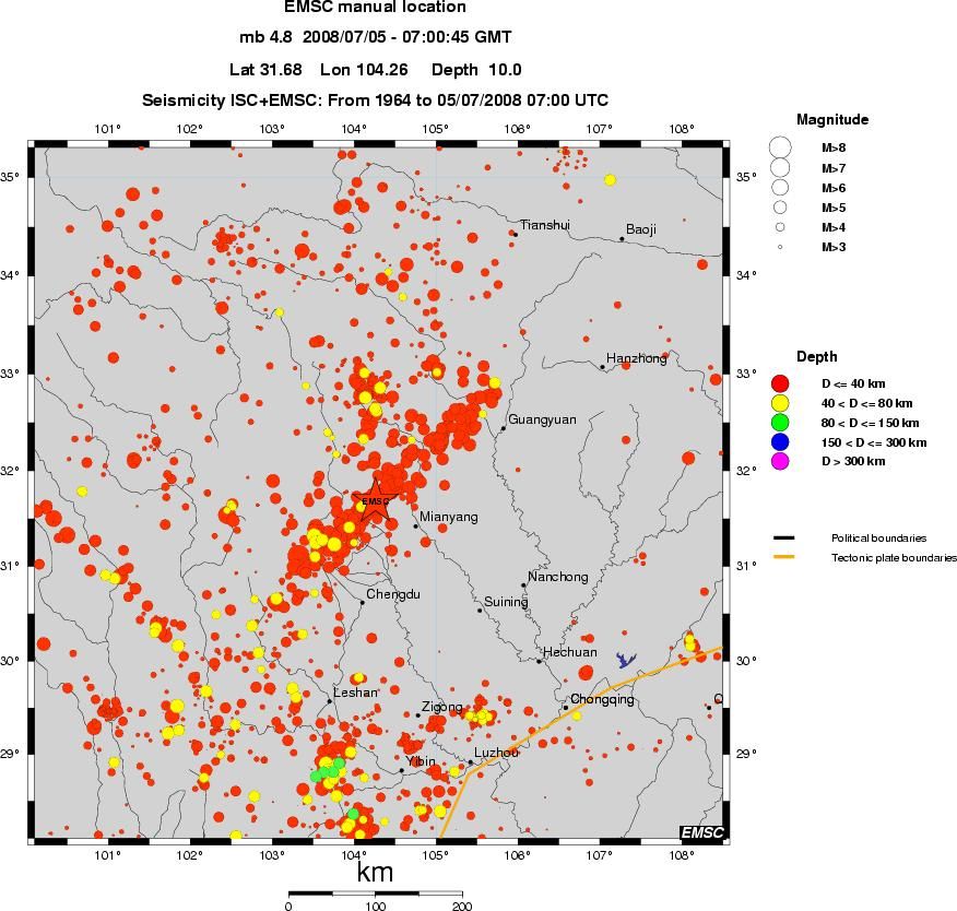 regional historical seismicity