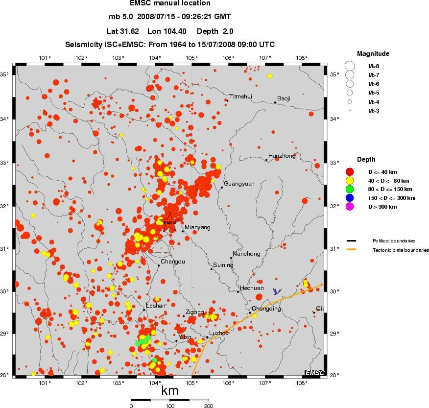 regional historical seismicity
