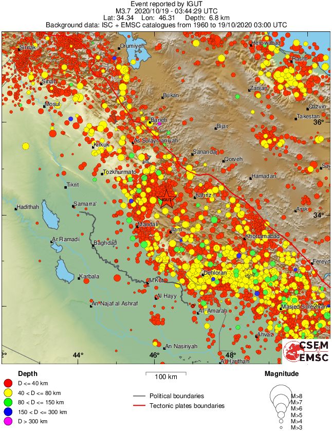 regional historical seismicity