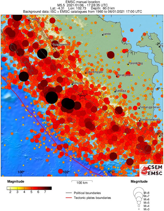 regional magnitude historical seismicity