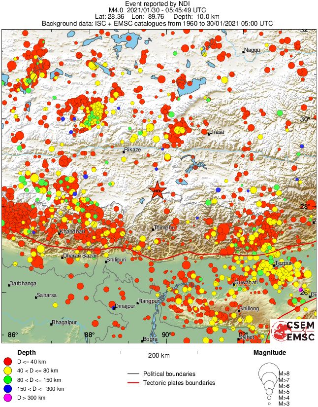 regional historical seismicity
