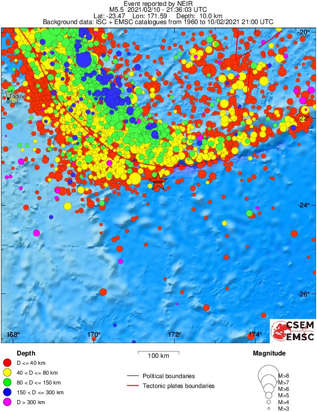 regional historical seismicity