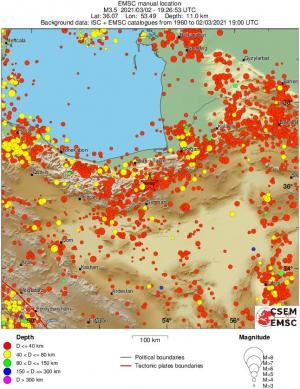 regional historical seismicity