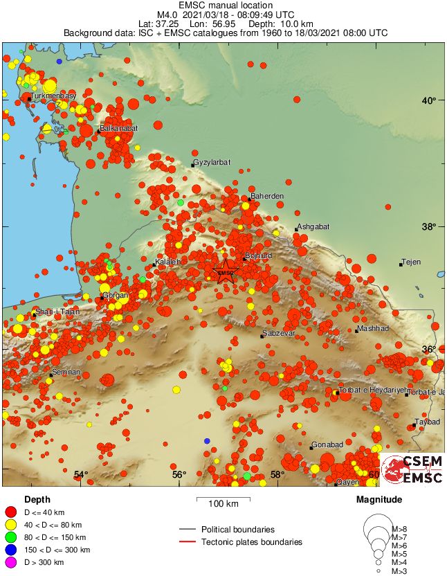 regional historical seismicity