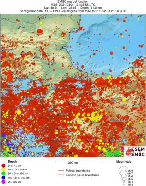 regional historical seismicity