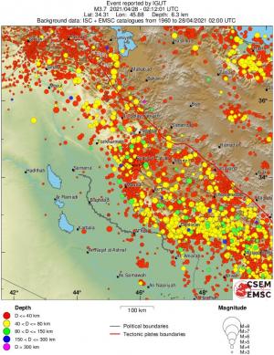 regional historical seismicity
