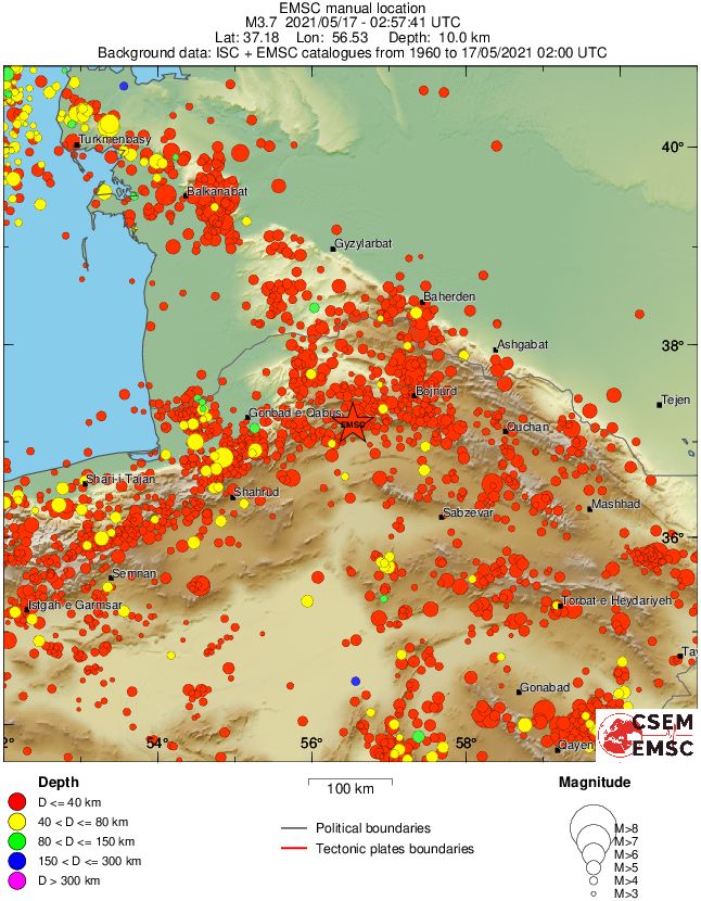 regional historical seismicity