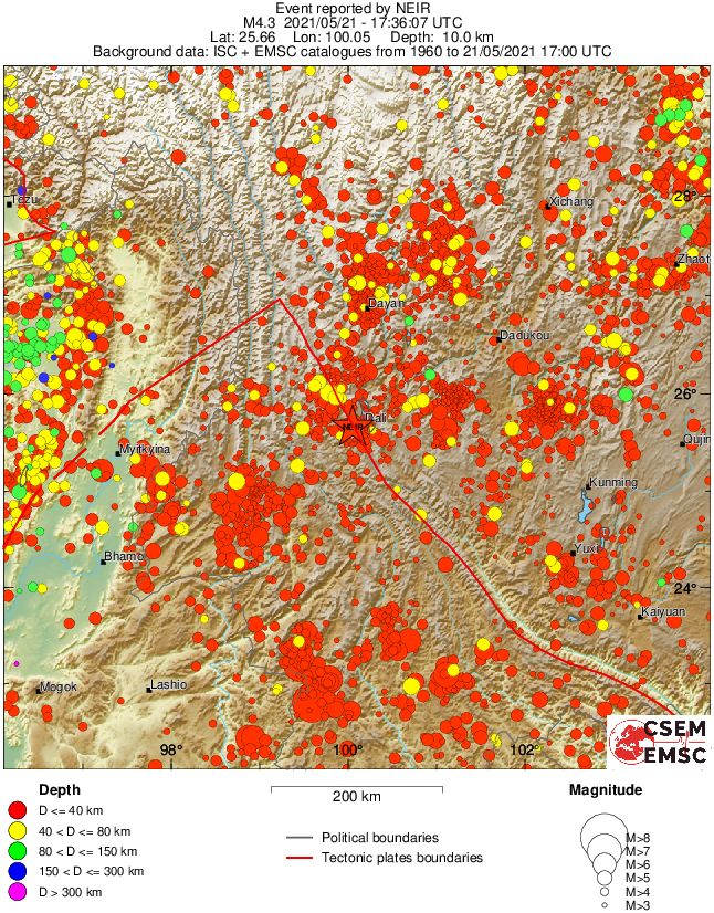regional historical seismicity