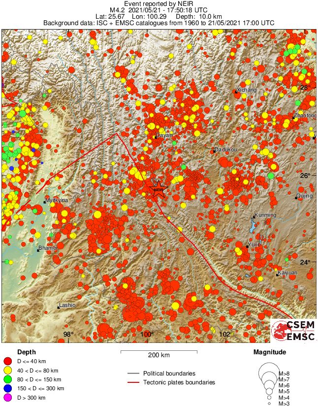 regional historical seismicity