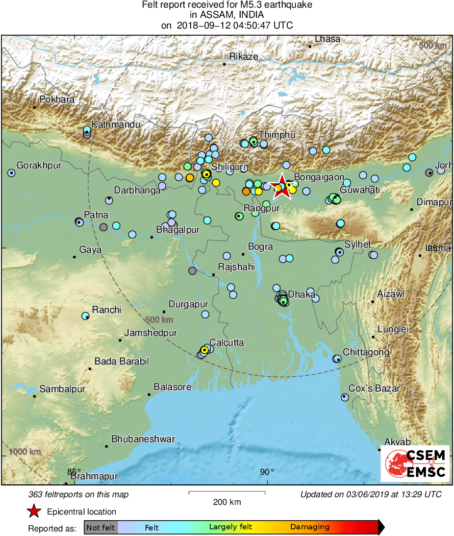 2018-09-12 Mw 5.3 ASSAM, INDIA