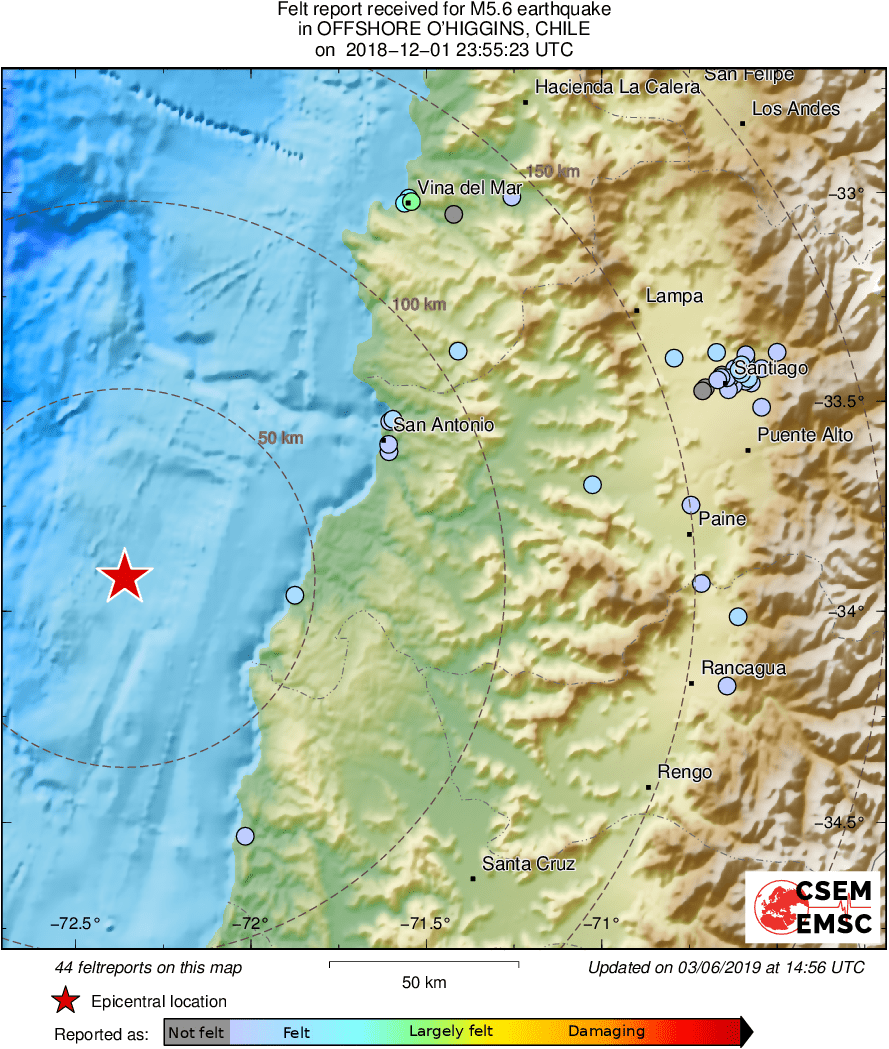 2018-12-01 Mw 5.6 OFFSHORE O'HIGGINS, CHILE